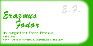 erazmus fodor business card